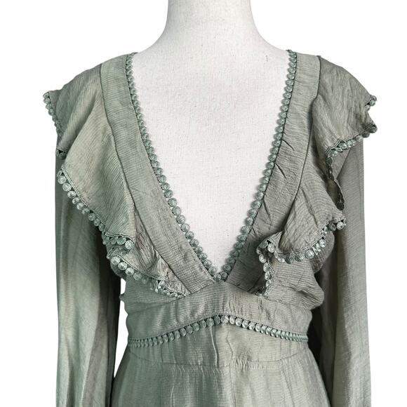 Saints + Secrets Olive Lined Mini A-line Dress Women's Size XL NWT | 12-19-3 - Picture 3 of 7